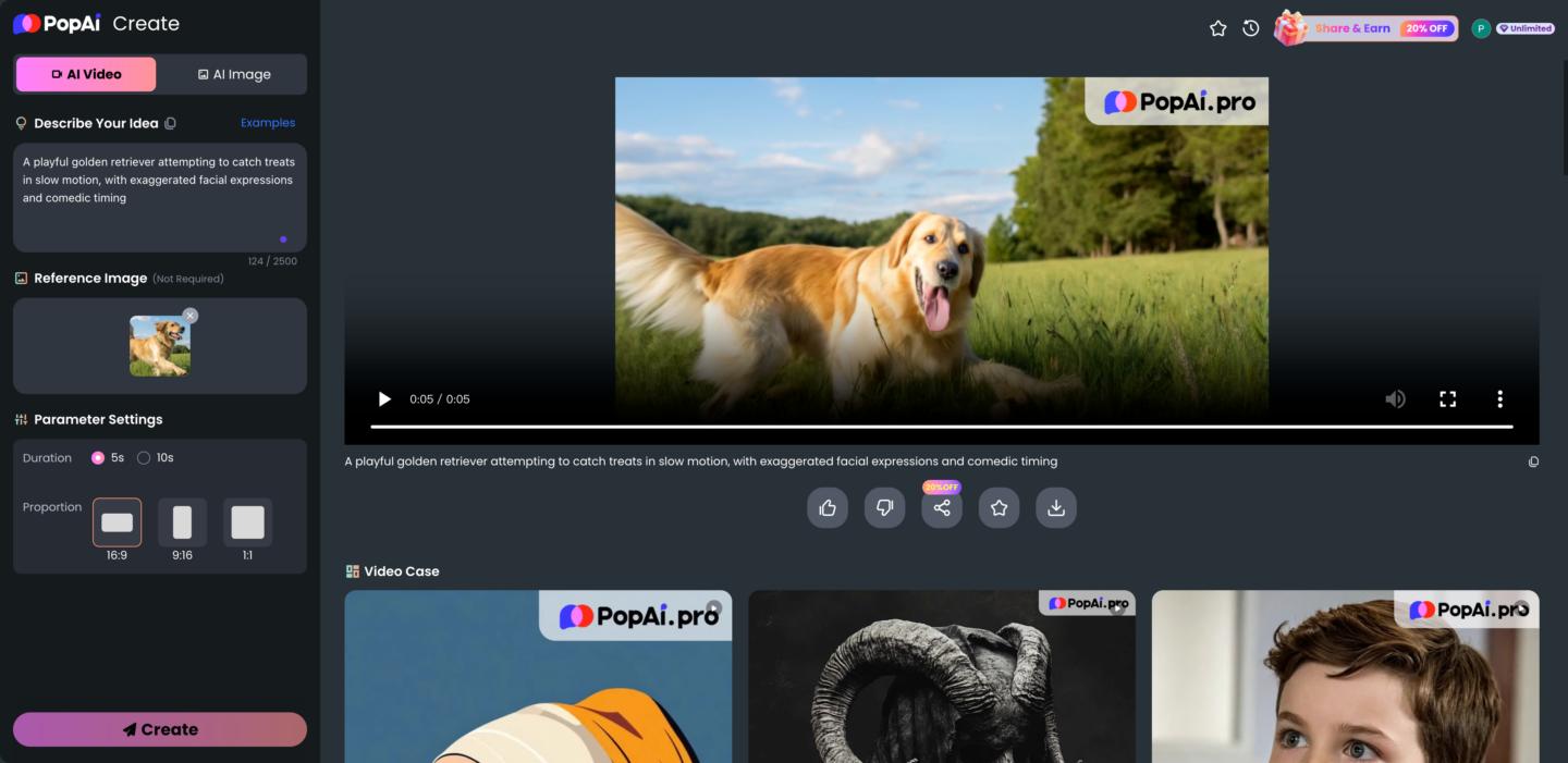 PopAi Video Generator - Generated a Funny Dog Video