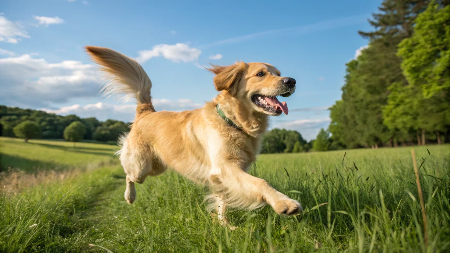 a playful golden retriever