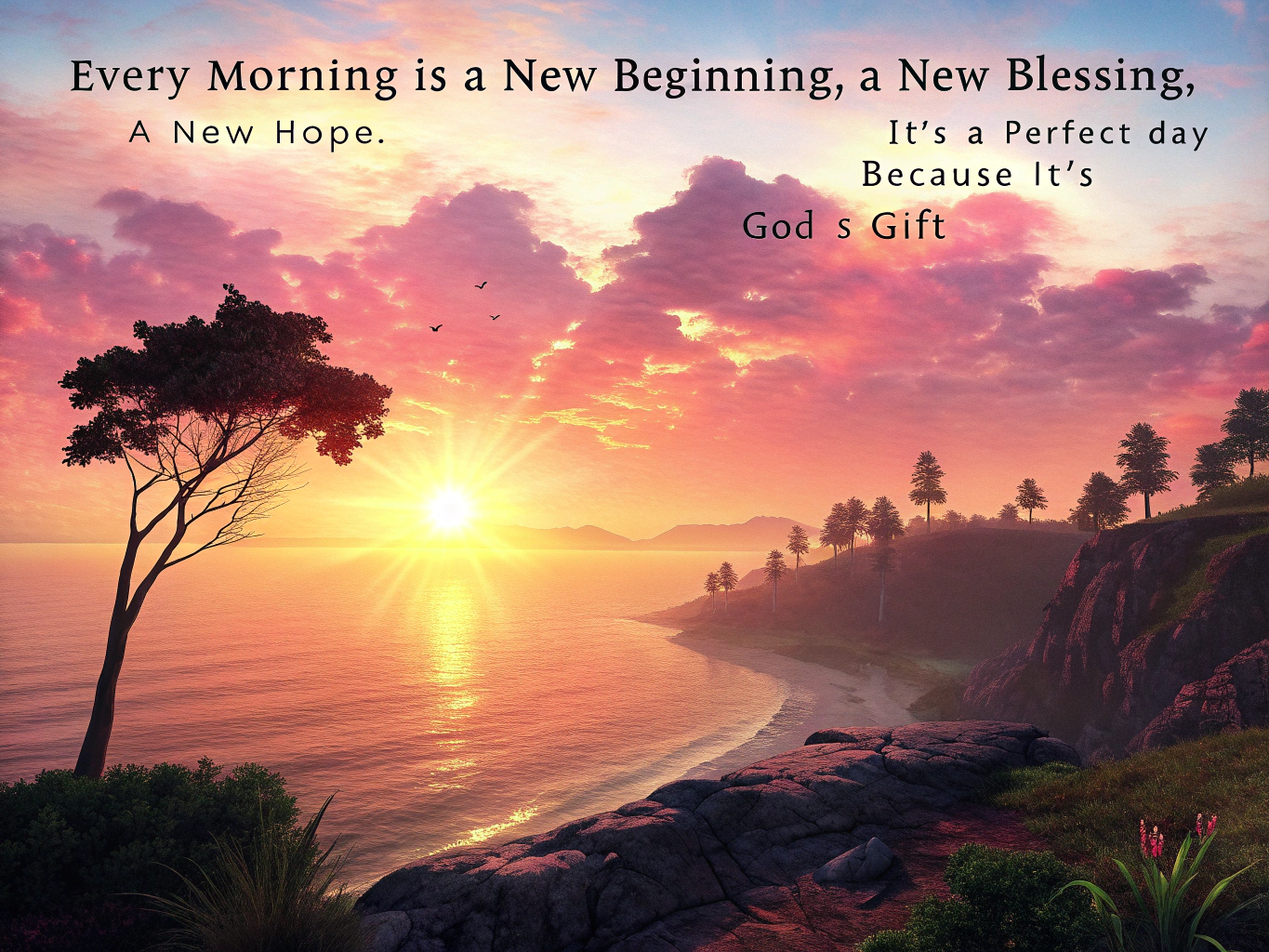 Every morning is a new beginning, a new blessing, a new hope. It's a perfect day because it's God’s gift.