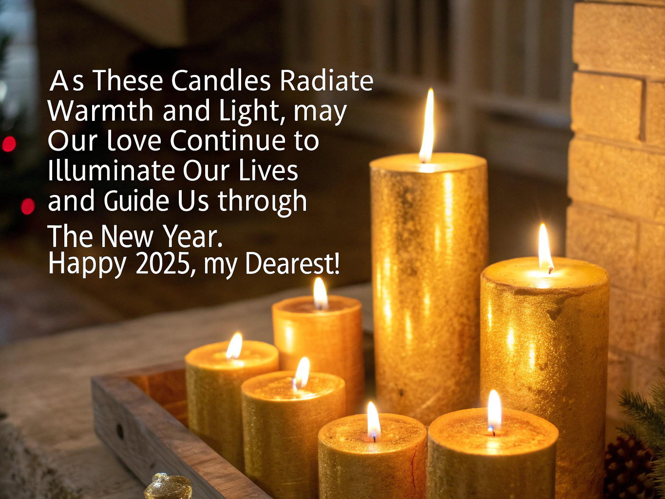 Happy New Year 2025 Image 8: Radiant Golden Candles