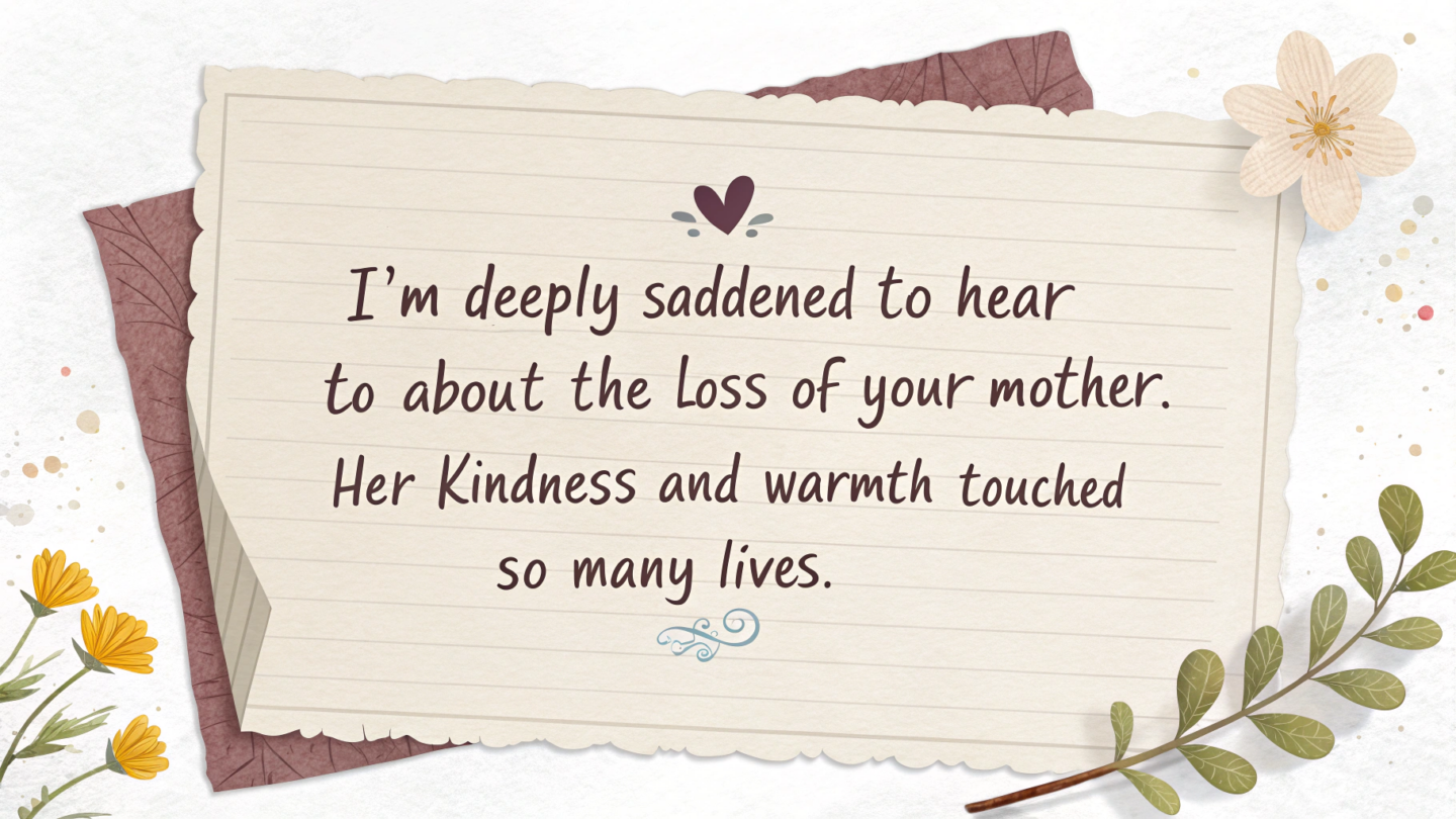 2. Condolence Messages for Loss of Mother