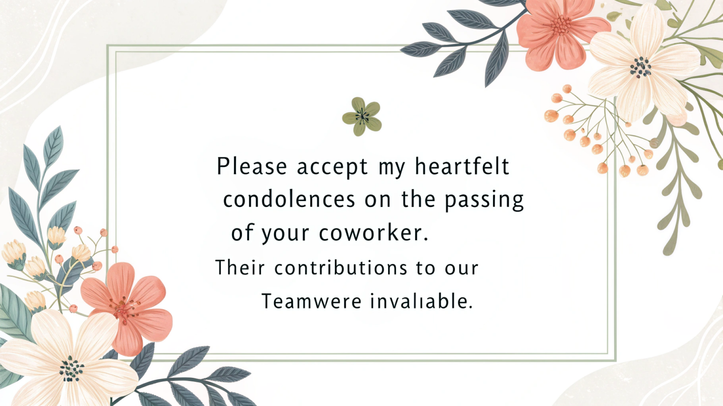 9. Condolence Messages for Colleagues