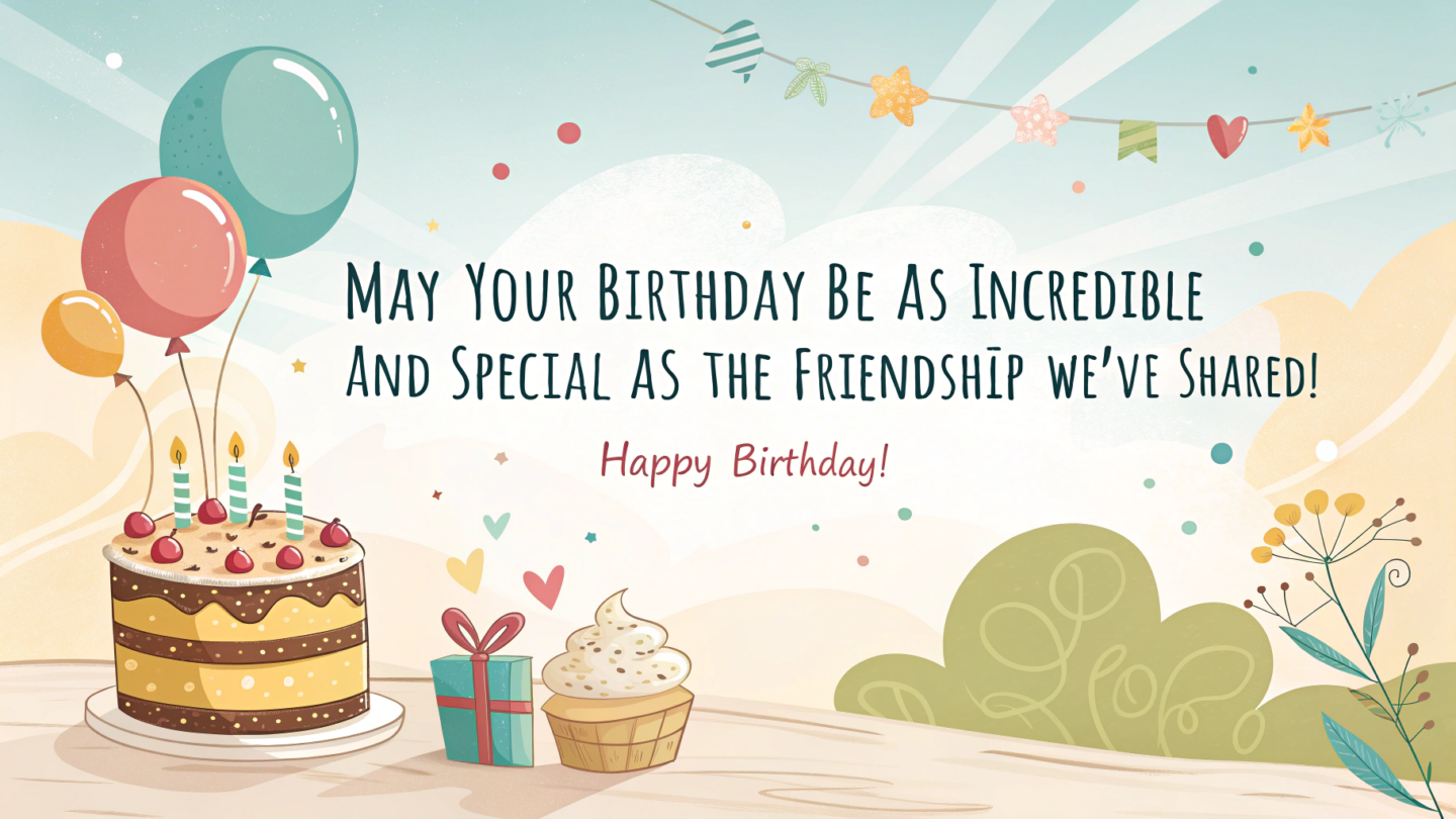 May your birthday be as incredible and special as the friendship we've shared. Happy birthday!