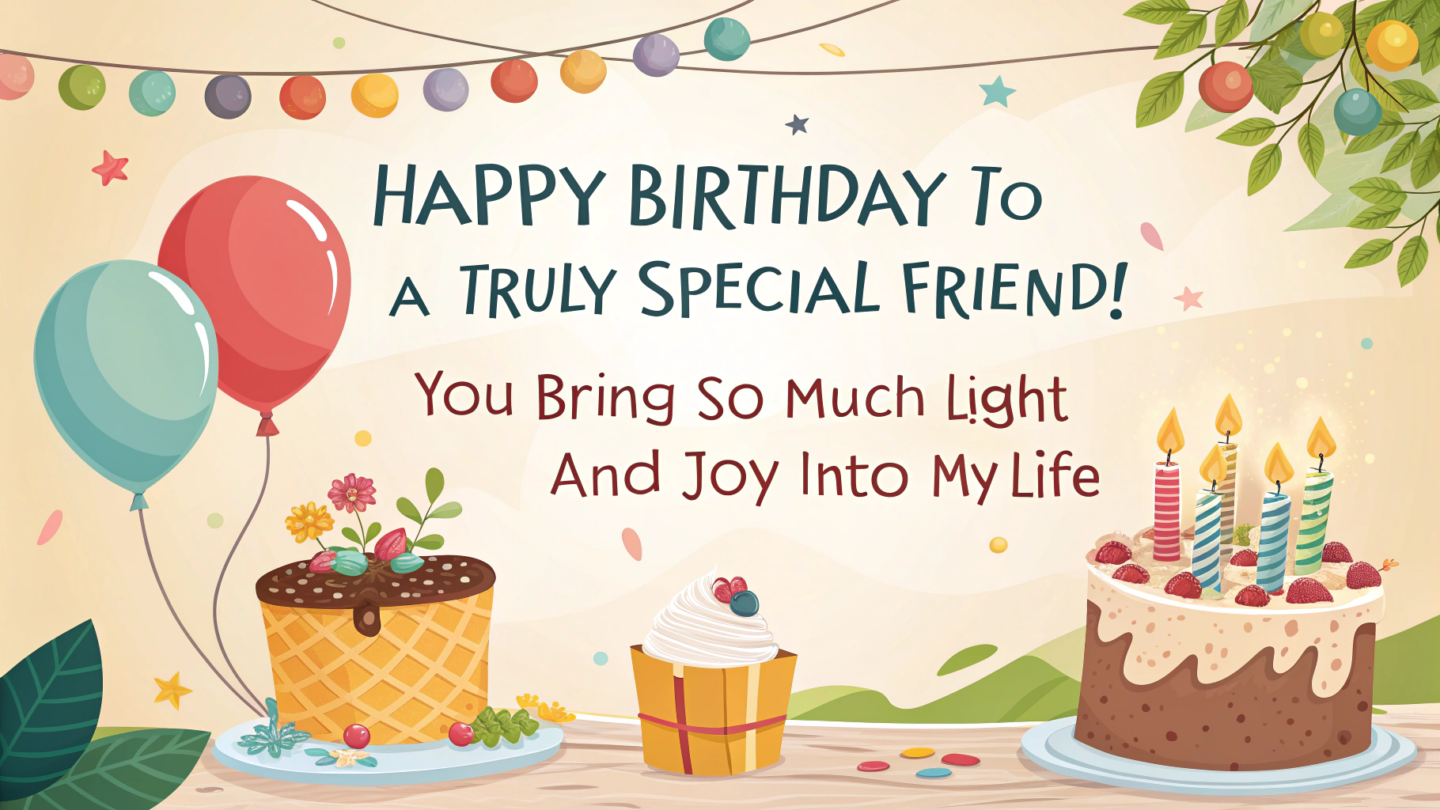 Happy birthday to a truly special friend! You bring so much light and joy into my life.