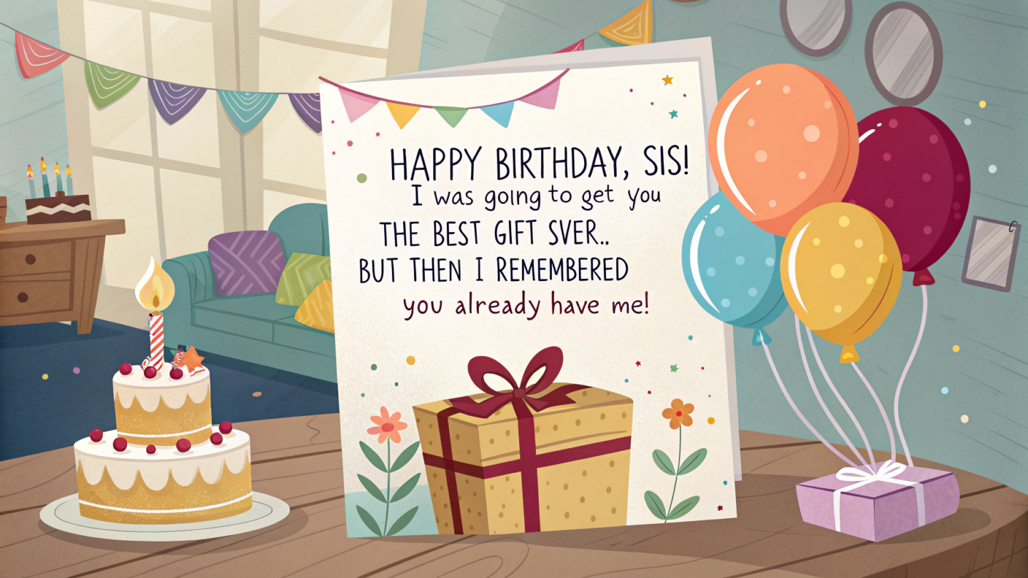 3. Funny Birthday Wishes for Sister to Brighten Her Day