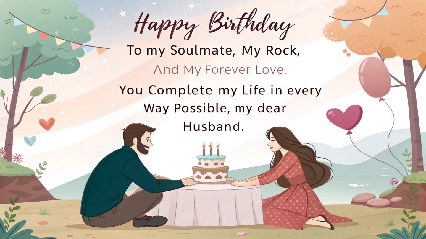 1. Soulmate romantic birthday wishes for husband from wife