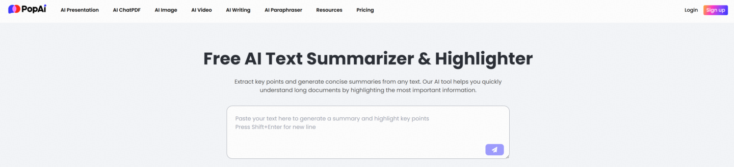 AI Text Summarizer & Highlighter