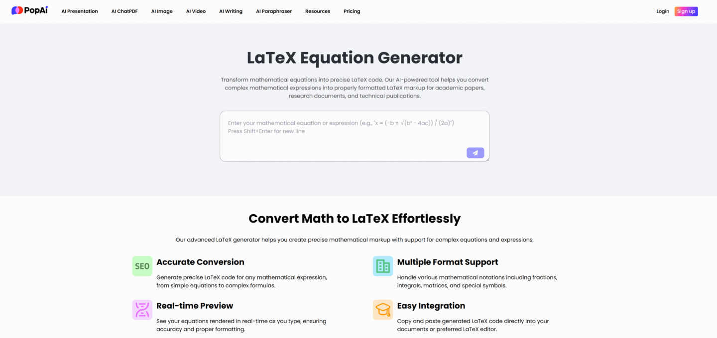 LaTeX Equation Generator
